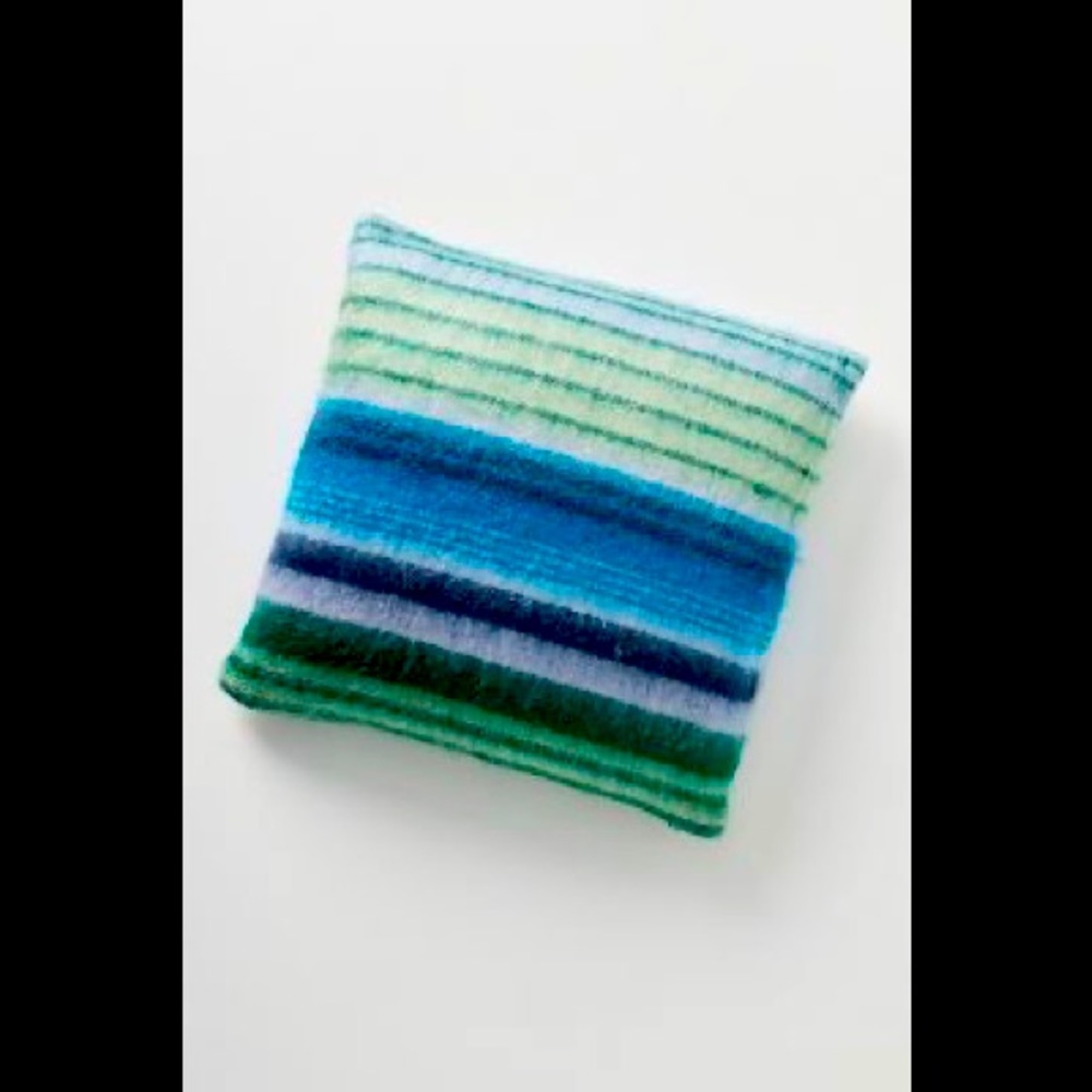 🌼Anthropologie | Bright Stripe Pillow | Cool Blue | 18 x 18